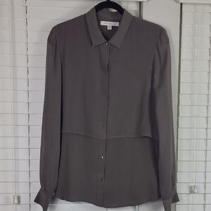 Brochu Walker Charcoal Button Down Shirt 100% silk. Size M
